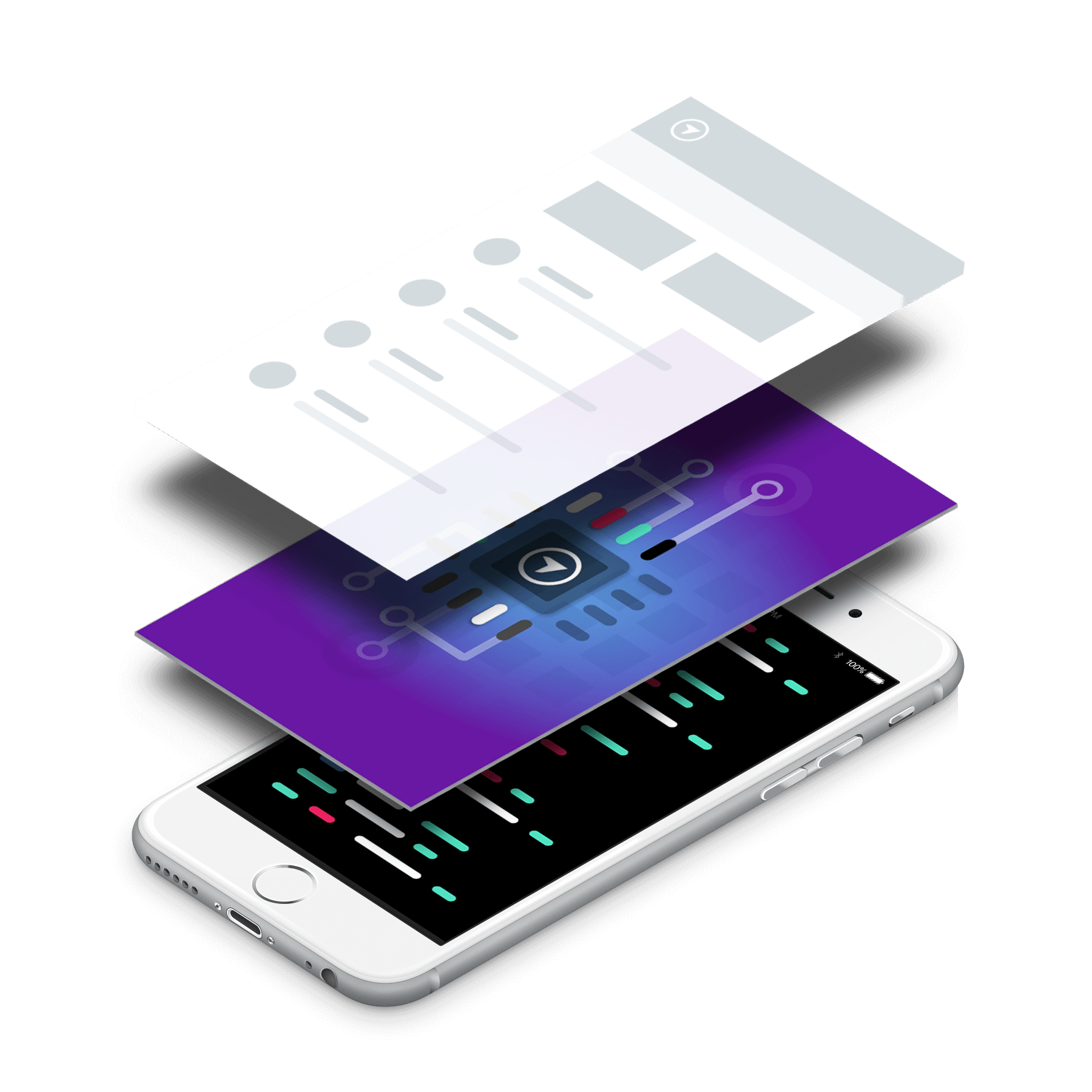 iPhone with drone software for flying and data analysis